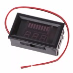Digital Voltmeter with red LEDs and indicator, 12 V, black case, 3-digit and 2-wire